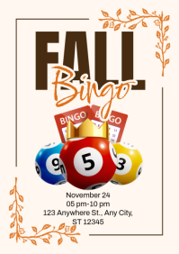 Putih Fall Bingo Event A4 Template
