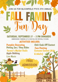 White Fall Family Fun Day A6 Template