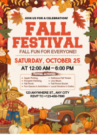 白色 Fall Festival A6 Template