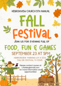 白色 Fall Festival A6 Template