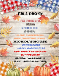 White Fall Party Folder Template