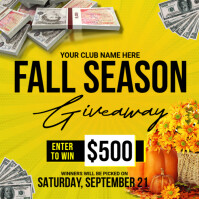 White Joyful Fall Season Giveaway Flyer Instagram Post template