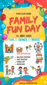 White Joyful Family Fun Day Instagram Story template