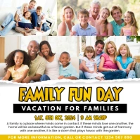 White Joyful Family Fun Day Square (1:1) template