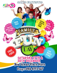 White Joyful Family Fun  Poster/wallboard Póster/Tablero template