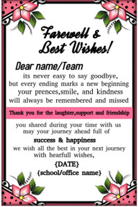 White Joyful Farewell And Best Wishes Poster template