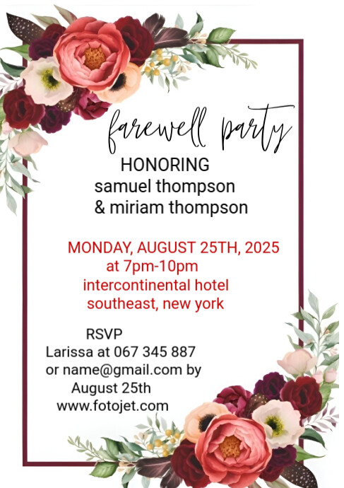 White Joyful Farewell Party Honorin A4 template