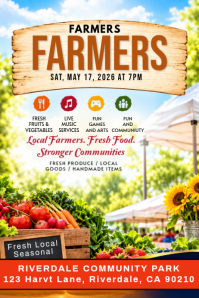 White Farmers Market Event Poster Template
