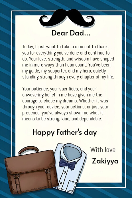 White Joyful Father's Day Appreciation Letter Pinterest Graphic ...