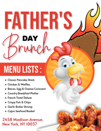 White Joyful Father's Day Brunch Menu Flyer template