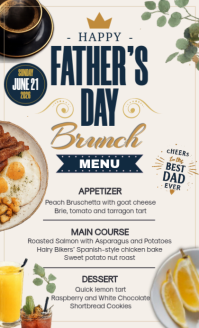 White Joyful Father's Day Brunch Menu US Legal template