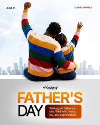 White Father's Day Celebration Instagram Portrait Template