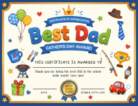 White Joyful Father's Day Certificate Flyer ใบปลิว (US Letter) template