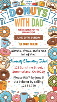 White Joyful Father's Day Donut Event Instagram Story template