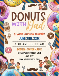 White Joyful Father's Day Event Flyer Folder (US Letter) template