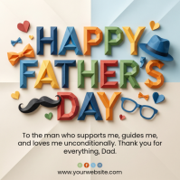 White Joyful Father's Day Square Quadrat (1:1) template