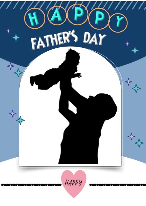 White Joyful Father's A6 Template | PosterMyWall
