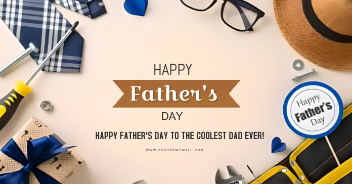 White Joyful Father's Day Facebook Ad Reklama na Facebooka template