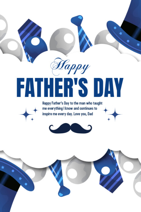 White Joyful Father's Day  Poster Plakat template