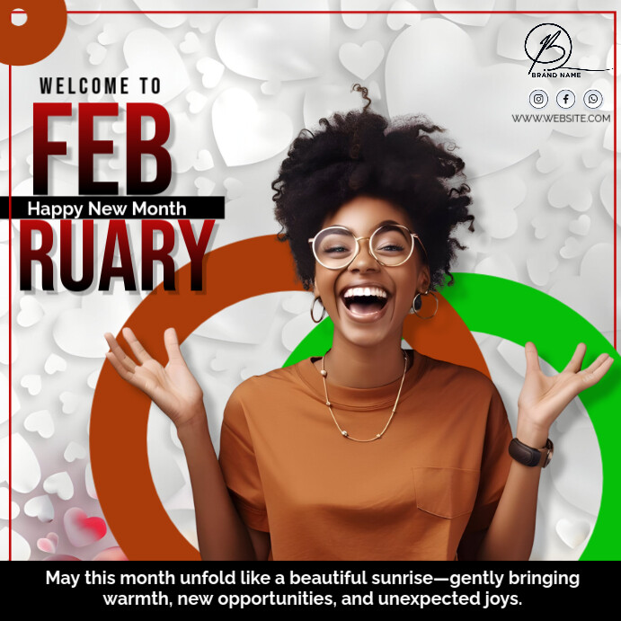 Copy of White Joyful February New Month Flyer Instagram Post | PosterMyWall