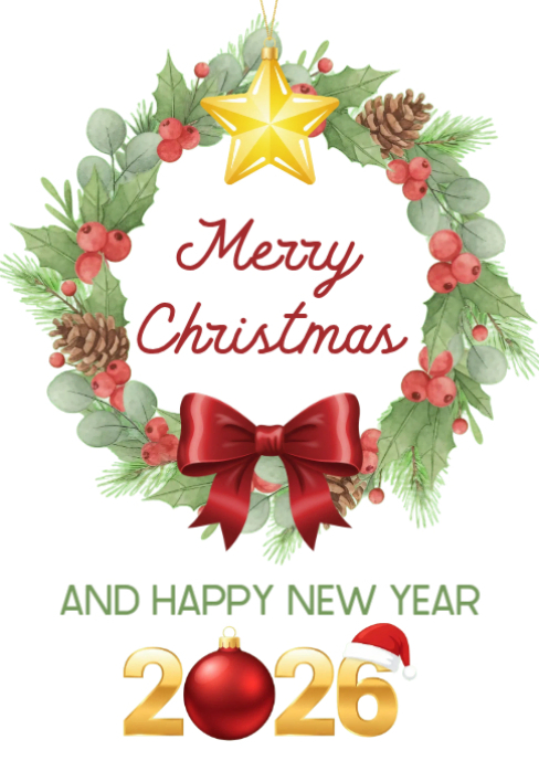 Plantilla de White Joyful Festive Christmas Wreath Poster – Merry ...