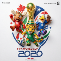 White Joyful FIFA World Cup 2026 Instagram Post Instagram-bericht template