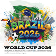 White Joyful FIFA World Cup 2026 Logo Logótipo template