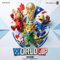 White Joyful FIFA World Cup Instagram Post template