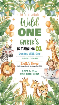 White Joyful First Birthday Celebration Instagram Story Video template