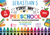 Putih First Day of Preschool A4 Template