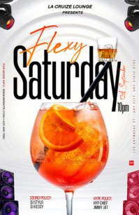 White Joyful Flexy Saturday  Half Page Wide template