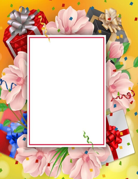 Plantilla de White Joyful Flower Frame Template Flyer (us | PosterMyWall