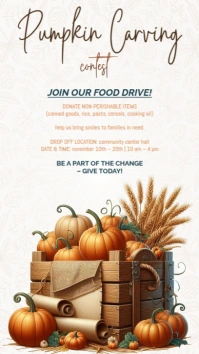 White Joyful Food Drive Instagram Story template