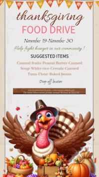White Joyful Food Drive Instagram Story template