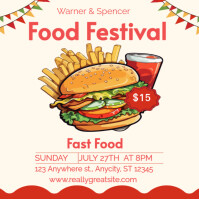 White Joyful Food Festival  Instagram Post template