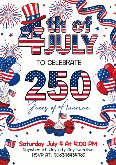 Fourth Of July Celebration A4 Template | PosterMyWall