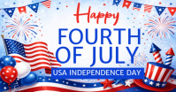 White Joyful Fourth of July Celebration Facebook Shared Image template