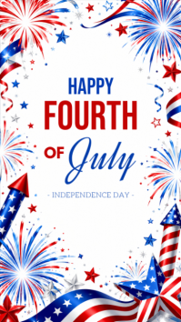 White Joyful Fourth of July Celebration Instagram Story template