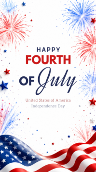 White Joyful Fourth of July Celebration Instagram Story template