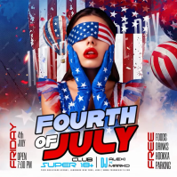 White Joyful Fourth of July Celebration Square Video Persegi (1:1) template