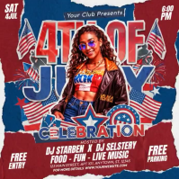 Rot Fourth of July Party Square Template