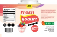 White Joyful Fresh Yogurt  Label Etiket template
