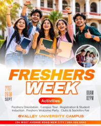 White Freshers Week Instagram Portrait Template
