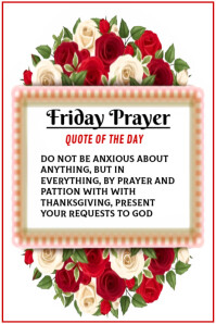 White Joyful Friday Prayerquote Of The Day Poster template