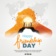 White Joyful Friendship Day Square Vierkant (1:1) template