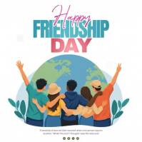 White Joyful Friendship Day Square Video สี่เหลี่ยมจัตุรัส (1:1) template