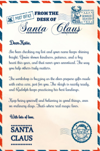 White Joyful From The Desk Of Santa Claus Pinterest Graphic template