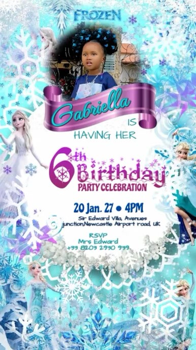 White Joyful Frozen Theme Birthday Party Invitation Instagram Story ...