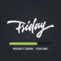 White Joyful Funny Friday Quote Template – Weekend Loading Social Media Post Instagram Post