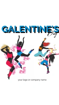White Joyful Galentines Day Instagram Story template